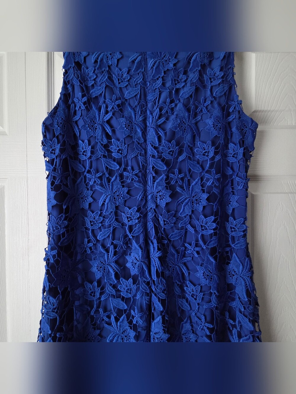Lauren Ralph Lauren Royal Blue Floral Sleeveless Dress Size 16 - Picture 10 of 14